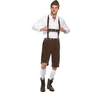 Smiffys Bavarian Man Costume, Brown (Size XL)