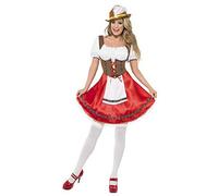 Smiffys Bavarian Wench Costume, L - UK Size 16-18, White & Red
