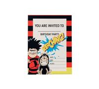 Smiffys Beano Tableware Party Invitations x8 for Kids, 21x15cm, Multi-Coloured Official Beano Licensed Partyware, Ample Room for Personalization, Ideal for Themed Birthday Parties