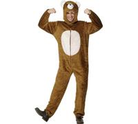 Smiffys Bear Jumpsuit with Hood Adult Fancy Dress Costume
