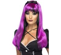 Smiffys Bewitching Wig Pink over Black