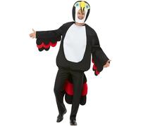 Smiffys Bird Of Paradise Toucan Costume, Black with Winged Tabard & Hood, Party Animals Fancy Dress, Animal Dress Up Costumes
