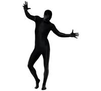 Smiffys Black Lycra Second Skin Suit with Bumbag, Concealed Fly & Under Chin Opening, Costume, All Ages, Includes Lycra Skin Suit, Bum Bag