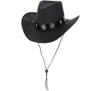 Mens Deluxe Quality Western Cowboy Hat Fancy Dress Black by Smiffys