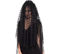 Adult Black Widow Veil Gothic Bride Ladies Fancy Dress Costume Accessory New
