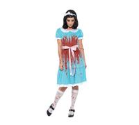 Smiffys Bloody Murderous Twin Costume, Blue with Dress, Socks & Headband, Halloween Adult Fancy Dress, Halloween Dress Up Costumes