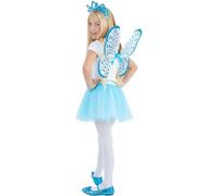 Smiffys Blue Butterfly Kit with Tutu, Wings & Tiara, Girls Fancy Dress, Child Dress Up Accessories