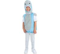 Smiffys Blue Shark Costume with Tabard & Separate Hood, Boys Fancy Dress, Child Dress Up Costumes