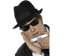 Smiffys Blues Brothers Kit for Adults Hat Sunglasses Harmonica and Tie Officially Licensed Instantly Recognisable Hat and Sunglasses Perfect for Music-Themed Events