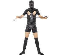 XL Adult's Bondage Gimp Costume - gimp fancy dress costume stag bondage mens do funny black party outfit bodysuit fetish night adult adults novelty