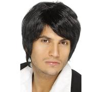 Smiffys Boy Band Wig, Black Short Style, Icons & Idols Fancy Dress, Adult Dress Up Wigs