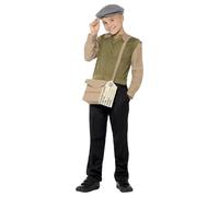 Smiffys Boy's Evacuee Costume Set in Green | Size: 7-9 Years Smiffys Green 7-9 Years