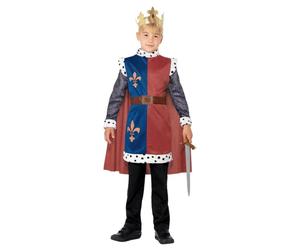 Smiffys Boy's King Arthur Medieval Costume Set in Dark Red | Size: 4-6 Years Smiffys Dark Red 4-6 Years
