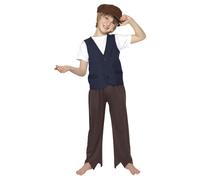 Smiffys Boy's Poor Peasant Victorian Costume Set in Brown | Size: 10-12 Years Smiffys Brown 10-12 Years