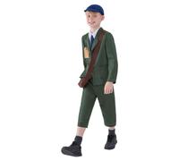 (7-9 Years, Green) Smiffys Boys World War II Evacuee Costume Set