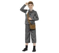 Smiffys Boy's WW2 Evacuee Costume Set in Grey | Size: 10-12 Years Smiffys Grey 10-12 Years