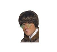 Smiffys Britpop Wig, Brown , 1990's Fancy Dress, Adult Dress Up Wigs