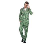 Smiffys Brussel Sprout Suit, Green with Jacket, Trousers & Tie, Stand Out Suits Fancy Dress, Xmas Dress Up Costumes
