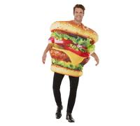 Smiffys Burger Costume, Multi All In One, Funny Fancy Dress, Food/Drink Dress Up Costumes