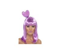 Smiffys Candy Queen Wig, Lilac with Heart Headband, Icons & Idols Fancy Dress, Adult Dress Up Wigs Halloween