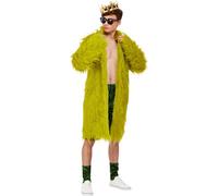 Smiffys Cannabis King Costume, Green Coat, Shorts, Socks & Crown, Funny Fancy Dress, Comedy Dress Up Costumes