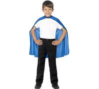 Smiffy's Children's Cape, Blue, Mid Length, One Size, 44078 - cape blue dress fancy kids superhero boys childrens girls childs smiffys accessory one