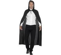 Adult Unisex Black Halloween Hooded Vampire Cape Fancy Dress Costume Accessory