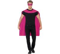 Smiffys Cape, Red with Eyemask, Icons & Idols Fancy Dress, Superhero Dress Up Accessories
