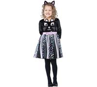 Girls Toddler Cute Black Cat Hallowen Carnival Book Day Fancy Dress Costume