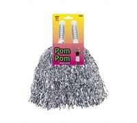 Smiffys Cheerleader Pom Poms Metallic Silver Smiffys Metallic Silver One Size