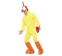 Smiffys Chicken Costume, Yellow includes Jumpsuit with Hood, Party Animals Fancy Dress, Chicken/Chick Dress Up