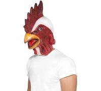 Smiffys Chicken Mask, White Full Overhead, Latex, Party Animals Fancy Dress, Animal Dress Up Masks