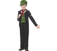 Smiffys Children's Chimney Sweep Costume, Top, Trousers, Hat & Scarf, Horrible Histories, Ages 7-9, Colour: Black and Green, 27032