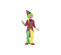 Smiffys Clown Costume, Red with Jacket, Trousers, Mock Shirt & Bowtie, Boys Fancy Dress, Clown Dress Up Costumes