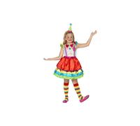 Smiffy's Children's Deluxe Clown Girl Costume, Dress And Hat, Ages 7-9, Colour: -
