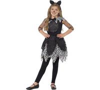 Smiffys Children's Deluxe Midnight Cat Costume, Dress, Tail & Cat Ear Headband,