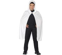 Halloween Childs White Hooded Cape One Size