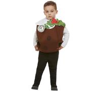 Smiffys Christmas Pudding 3D Costume, Brown with All in One, Christmas Children's Fancy Dress, Food/Drink Dress Up Costumes