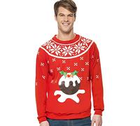 Smiffys Christmas Pudding Jumper Light Up (L, Red)