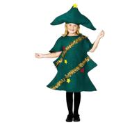 Smiffys Christmas Tree Costume in Bright Green | Size: 7-9 Years Smiffys Bright Green 7-9 Years