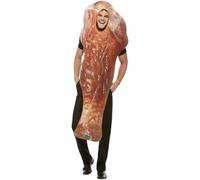 Smiffys Christmas Turkey Leg Costume, Brown with Tabard, Christmas Adult Fancy Dress, Xmas Dress Up Costumes