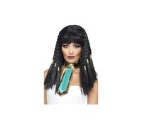 Smiffy's Wig – Cleopatra – Black Braided with Gold Trim – Adult Women's Fancy Dress
