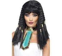 Smiffys Cleopatra Wig with Gold Trim - Black, US One Size