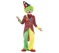 Smiffys Clown Costume Set in Dark Red | Size: 7-9 Years Smiffys Dark Red 7-9 Years