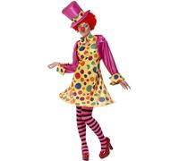 (M) Clown Lady Fancy Dress Costume Ladies Womens Female Circus Outfit
