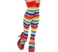 Smiffys Clown Socks, Long, Multi-Coloured , Circus Fancy Dress, Clown Dress Up Accessories Halloween