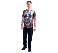 Smiffys Clown Top, Mens Fancy Dress Costume