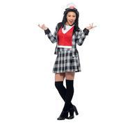 Smiffys Clueless Dionne Costume in Black for Adults, Jacket, Top, Skirt, Knee-High Socks, and Hat, Officially Licensed, Iconic Hat and Blazer, Perfect for Couples or Student Fancy Dress