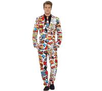 Smiffys Comic Strip Suit, Red & White (Size M)