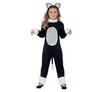Child Cool Cat Kitty Costume Girls Deluxe Suit Halloween Fancy Dress Book Day